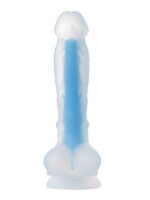 Censan Beyond Mavi Matt Glow Gece Parlayan Dildo, Silikon, Şeffaf, 18 cm - Görsel 3