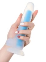 Censan Beyond Mavi Matt Glow Gece Parlayan Dildo, Silikon, Şeffaf, 18 cm - Görsel 4