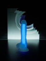 Censan Beyond Mavi Matt Glow Gece Parlayan Dildo, Silikon, Şeffaf, 18 cm - Görsel 5