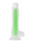 Censan Beyond Yeşil Dick Glow Gece Parlayan Dildo, Silikon, Şeffaf, 18 cm