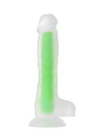 Censan Beyond Yeşil Dick Glow Gece Parlayan Dildo, Silikon, Şeffaf, 18 cm - Görsel 3