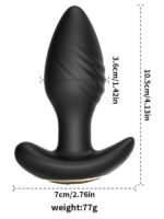 Censan Big Boat Anchor Swing – Telefon Kontrollü Titreşimli Anal Plug (Siyah) - Görsel 2