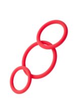 Censan Black & Red Penis Halkası Seti Silikon Kırmızı Ø6/5/4 cm
