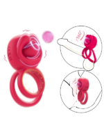 Censan Çift Halkalı Şarjlı Titreşimli Penis Halkası – Esnek Silikon, Geciktirici ve Klitoris Uyarıcılı - Görsel 3