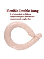 Censan Çift Taraflı Esnek Dildo 40 cm – Gerçekçi Dokulu Ten Renk - Görsel 3