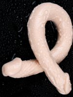 Censan Çift Taraflı Esnek Dildo 40 cm – Gerçekçi Dokulu Ten Renk - Görsel 5