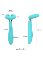 Censan Çiftler için Klitoris Vibratörü – 3 Motorlu Çok Fonksiyonlu Konsolador ve Penis Masajörü (Mavi) - Görsel 2