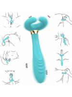 Censan Çiftler için Klitoris Vibratörü – 3 Motorlu Çok Fonksiyonlu Konsolador ve Penis Masajörü (Mavi) - Görsel 3