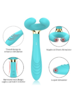 Censan Çiftler için Klitoris Vibratörü – 3 Motorlu Çok Fonksiyonlu Konsolador ve Penis Masajörü (Mavi) - Görsel 4