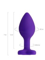 Censan Diamond Heart Anal Plug Mor 7 cm 18 g - Görsel 4