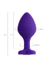 Censan Diamond Heart Anal Plug Mor 8 cm - Görsel 4