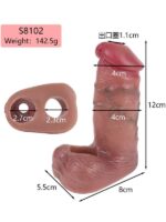 Censan Dolgulu Testis Geçmeli Ucu Açık Penis Kılıfı Model no: S8102 - Görsel 2