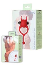 Censan Jos Nick Kuyruklu ve Titreşimli Kırmızı Penis Halkası - Görsel 5