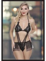 Censan Kadın Siyah Seksi Fantezi Özel Tasarım Etekli Fantezi Babydoll