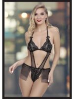 Censan Kadın Siyah Seksi Fantezi Özel Tasarım Etekli Fantezi Babydoll - Görsel 2