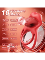 Censan Kırmızı Dudak Dil Şeklinde Şarjlı Titreşimli Penis Halkası - Görsel 4