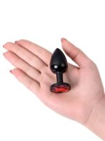 Censan Metal Anal Plug, Metal, siyah, kırmızı kristalli, 7,2 cm, Ø2,8 cm, 50 g - Görsel 4