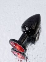 Censan Metal Anal Plug, Metal, siyah, kırmızı kristalli, 7,2 cm, Ø2,8 cm, 50 g - Görsel 5