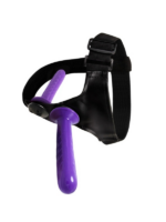 Censan Mor Double Dong Titreşimli Belden Bağlamalı Çift Taraflı Bisex Dildo Vibratör model 2 - Görsel 5