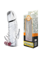 Censan New Stretchable Magic Material Titreşimli Klitoris Uyarıcılı Şeffaf Penis Kılıfı - Görsel 5