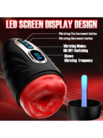 Censan Şarjlı Isıtmalı ve Titreşimli Silikon Dudak Girişli Otomatik Oral Mastürbatör - Görsel 4