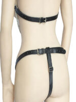 Censan Siyah Boyunluk Detaylı Zincirli Deri İç Çamaşır Takımı - Görsel 2