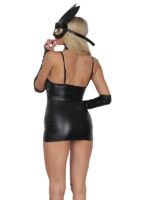 Censan Siyah Deri Fantezi Kostüm Tavşan Harness Erotik Elbise - Görsel 4