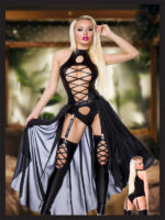 Censan Siyah Deri Harness Fantezi Kostüm - Görsel 4