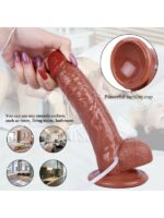 Censan Su Fışkırtma Fonksiyonlu Gerçekçi Vantuzlu Melez Dildo - Görsel 2