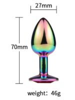 Censan Taşlı Çok Renkli Çelik Anal Plug - Küçük Boy - Görsel 2