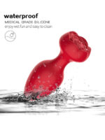 Censan Telefon Kontrollü Full Covered Rubber Rose Anal Plug – Kırmızı - Görsel 4