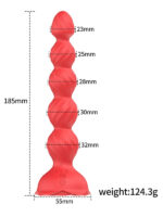 Censan Telefon Kontrollü Haley Rose Pulled Beads Anal Plug – Kırmızı - Görsel 2