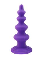 Censan Vantuzlu Boğumlu Silikon Anal Plug Mor
