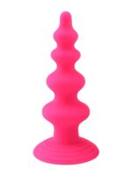 Censan Vantuzlu Boğumlu Silikon Anal Plug Pembe