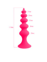 Censan Vantuzlu Boğumlu Silikon Anal Plug Pembe - Görsel 2