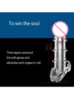 Censan Wolf Warrior Crystal Şeffaf Dokulu Penis Kılıfı – Esnek TPE Malzeme, Gerçekçi His, 13.8 cm - Görsel 3