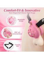 Censan Yumuşak Kalp Desenli Silikon Erkek Penis Kafesi - Görsel 3