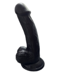 Gerçekçi Testisli Siyah Dildo 19 cm