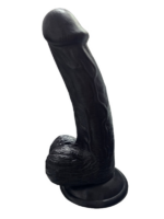 Gerçekçi Testisli Siyah Dildo 19 cm