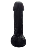 Gerçekçi Testisli Siyah Dildo 19 cm - Görsel 3