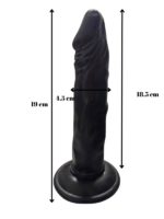 Gerçekçi Testissiz Siyah Dildo 21 cm - Görsel 2