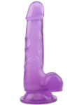 Hi-Rubber Şeffaf Jel Dildo - 19.5cm Mor