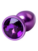 Metal Anal Plug, mor kristalli, 7,2 cm, Ø2,8 cm, 50 g - Görsel 3