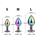 NOXXX Taşlı Çok Renkli Çelik Anal Plug - 3 Boy Set - Görsel 2