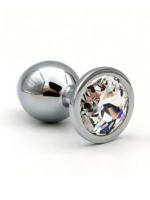 Paslanmaz Çelik Anal Plug Tıkaç Beyaz Taşlı