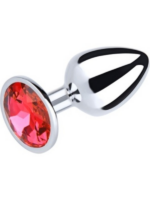 Paslanmaz Çelik Anal Plug Tıkaç Kırmızı Taşlı