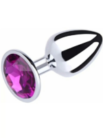 Paslanmaz Çelik Anal Plug Tıkaç Mor Taşlı