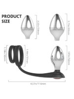 S-Hande Metal Anal Plug Seti ve Penis Halkası - Görsel 2